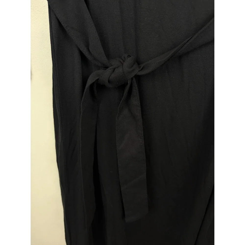 Majestic Filatures 3 Medium Midi T Shirt Dress Black Belted Soft Capsule Minimal